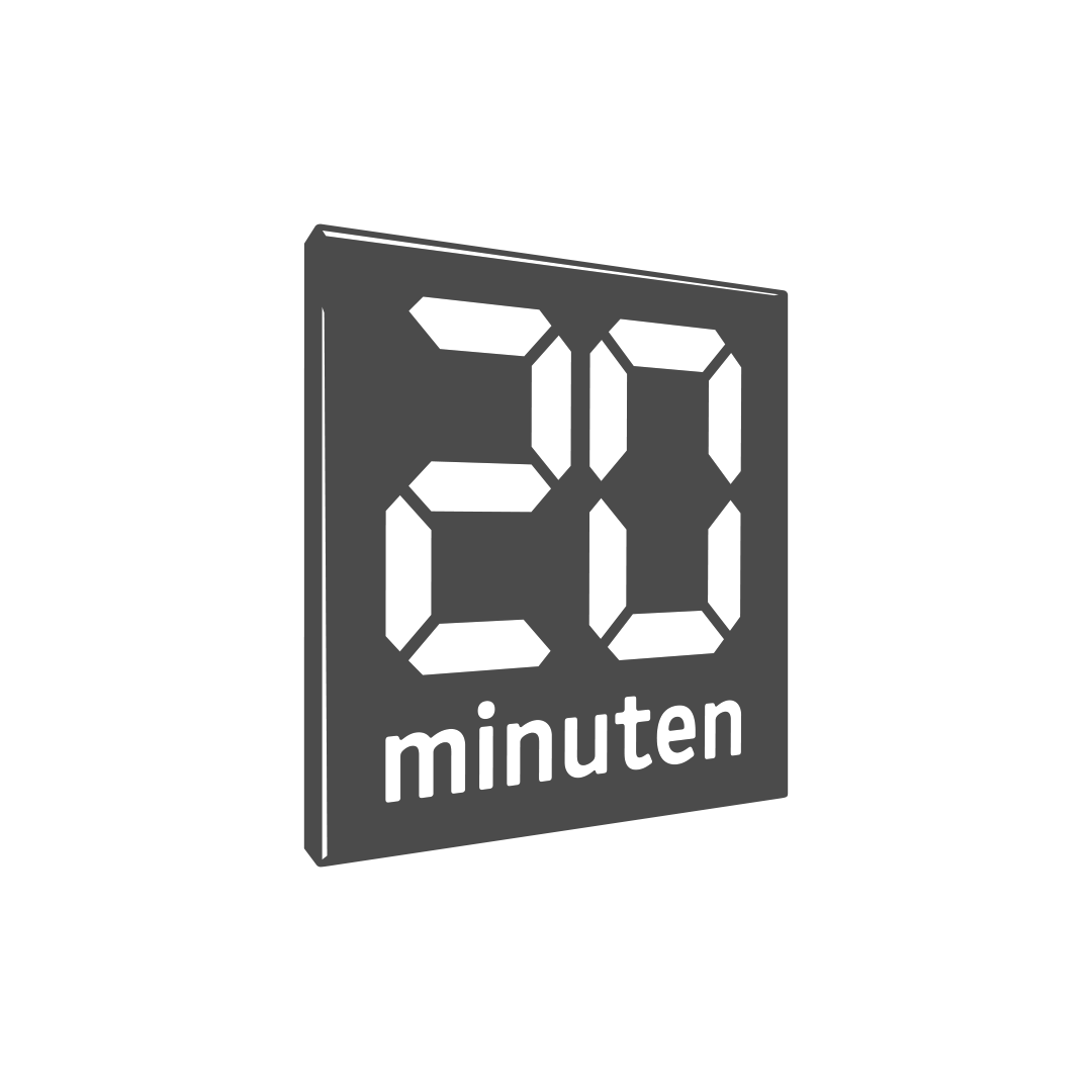 20 Minuten logo – WE•TRST featured in Switzerland’s leading free daily newspaper, 20 Minuten.